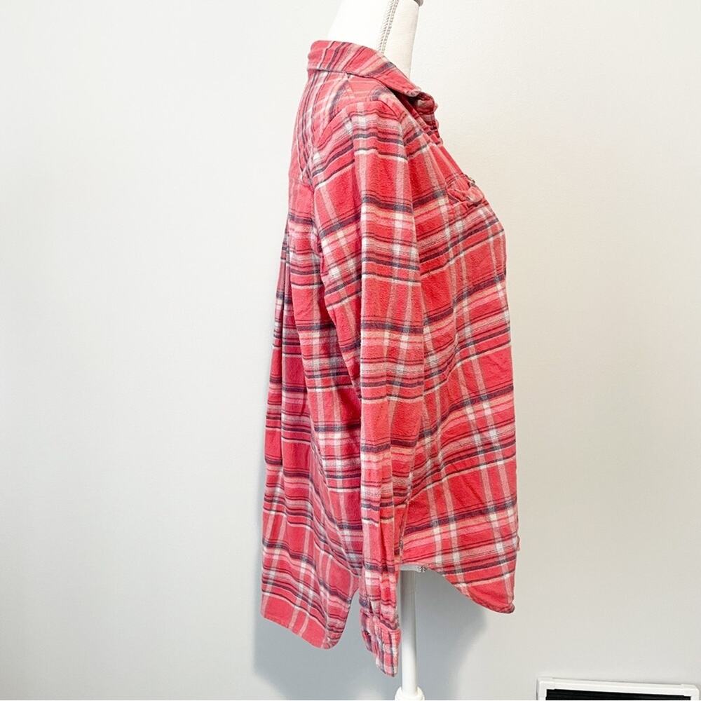 BDG red plaid flannel button down top size small grunge - Picture 2 of 9